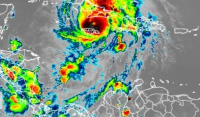Imagen satelital del Huracán Melissa.