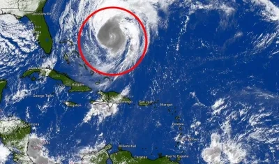 El huracán Melissa se encuentra en este momento al norte del Océano Atlántico. 