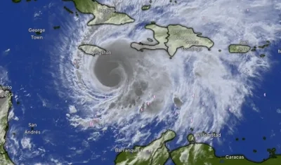 Huracán Melissa en el Mar Caribe. 