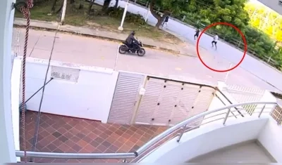 Momento del intento de atraco. 