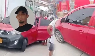 Kia Picanto rojo donde se movilizaba la víctima.