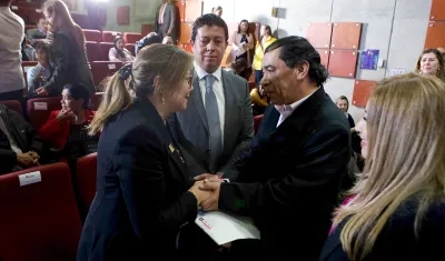 La fiscal Luz Adriana Camargo y el exfuncionario del CTI, Gustavo Sastoque.