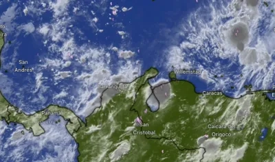 Imagen satelital de este viernes en el Caribe Colombiano. 