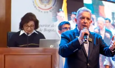 La magistrada Leonor Oviedo y el expresidente Álvaro Uribe Vélez.