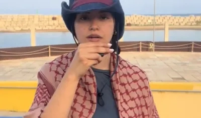 Manuela Bedoya, colombiana retenida por Israel. 