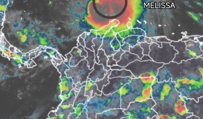 Paso de la tormenta tropical Melissa.