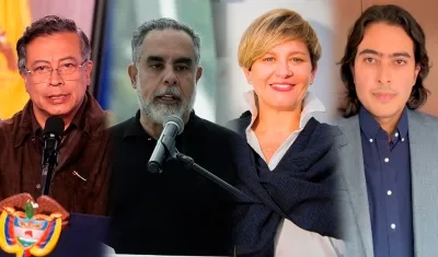 Gustavo Petro, Armando Benedetti, Verónica Alcocer y Nicolás Petro.