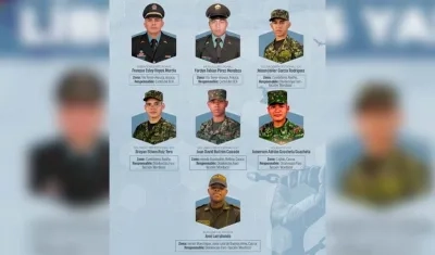 Policías y militares secuestrados.