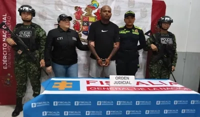 Eduar Alfonso Castro Daza tras ser recapturado este martes. 