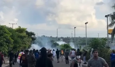 Protesta en la Universidad del Atlántico.