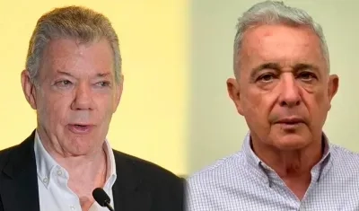 Juan Manuel Santos y Álvaro Uribe Vélez.