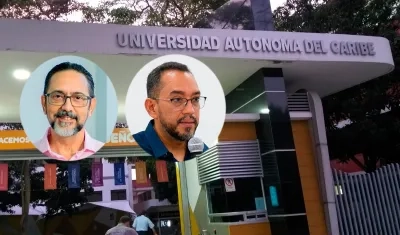 El rector de la Universidad Autónoma del Caribe Jorge Senior, y el exrector de la Universidad del Atlántico Danilo Hernández.