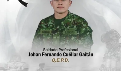 Soldado Johan Cuéllar Gaitán. 