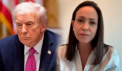 El Presidente de Estados Unidos, Donald Trump, y la Premio Nobel María Corina Machado.