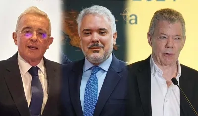 Álvaro Uribe Vélez, Iván Duque y Juan Manuel Santos.