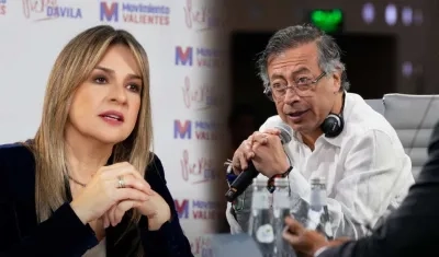 Vicky Dávila y el Presidente Gustavo Petro.