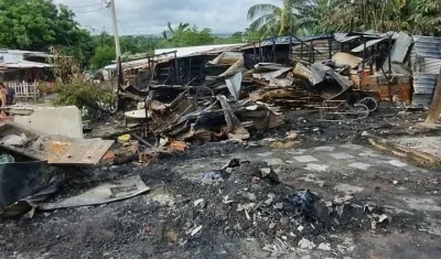 Lugar donde ocurrió el incendio en el sector de Villa Caracas. 