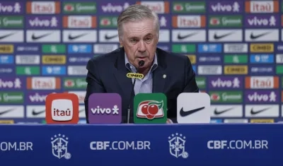 Carlo Ancelotti, entrenador de Brasil, en rueda de prensa este miércoles. 