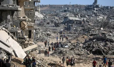 Desplazados en Gaza.