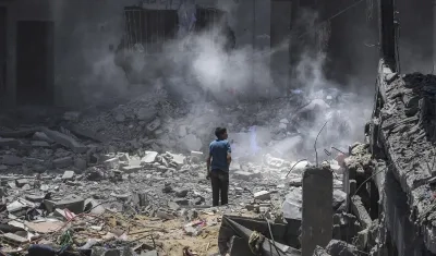 Destrucción en Gaza por los ataques de Israel.