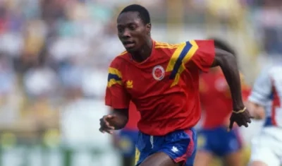 Freddy Rincón con la Selección Colombia en el Mundial de Italia 90.