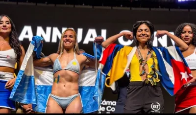 La argentina Gabriela Alaniz y la colombiana Laura Wollemann, protagonistas de la pelea estelar.