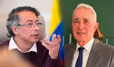 Gustavo Petro y Álvaro Uribe, presidente y expresidente de Colombia, respectivamente. 