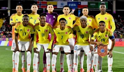 Selección Colombia sub-20 que derrotó 1-0 a Arabia Saudí.