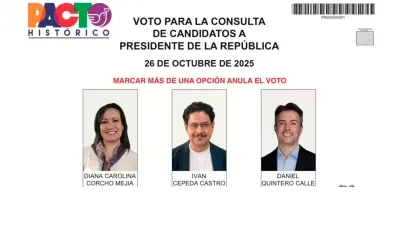 Tarjeta electoral de la consulta del Pacto Histórico.