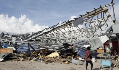 Casa destechada en Cuba por el huracán Melissa.