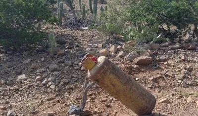 Uno de los artefactos explosivos hallados. 