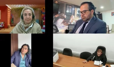 Aspecto de la audiencia preparatoria contra Nicolás Petro este jueves. 