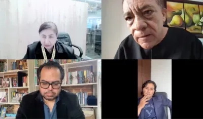 Aspecto de la audiencia virtual de este viernes. 