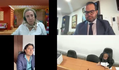 Aspecto de la audiencia de este jueves contra Nicolás Petro. 