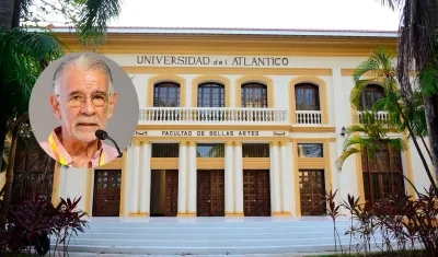 Fachada de Bellas Artes y el gobernador Eduardo Verano (círculo).