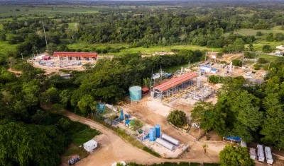 Complejo de procesamiento de gas de la Estación Jobo de Canacol Energy.