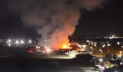 Momento del incendio.