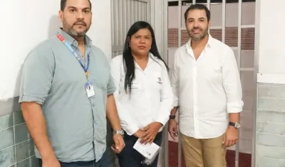 Eduard Bustamante, Coordinador Seguridad y Salud en el Trabajo; Yurlys Escalante, Inspectora; y Herber Mantilla director administrativo.   