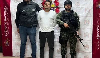  Edinson Manuel García Serrano cuando fue capturado en el barrio Porvenir de Soledad.