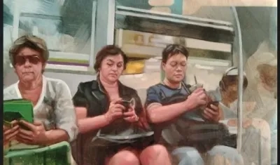 Una de las obras que se exhibe en la Feria de arte Sie7e 5inco.