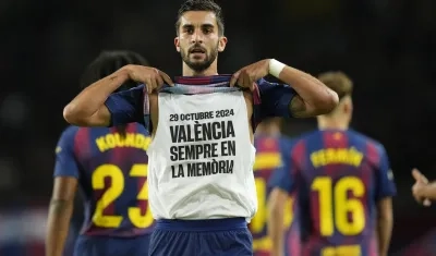 Ferran Torres celebrando su gol.