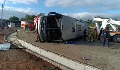 Así terminó el bus.