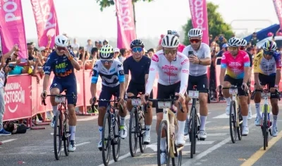 Rigoberto Urán participando del Giro de Rigo.