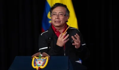 El Presidente Gustavo Petro durante la alocución de esta noche. 