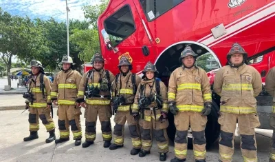 Integrantes del Cuerpo de Bomberos de Barranquilla.