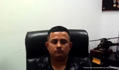 Excehomo Pabón Amaya, alias 'Morocho', durante la audiencia virtual. 