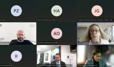 Aspecto de la audiencia de formulación de imputación contra Nicolás Petro este lunes. 