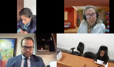 Aspecto de la audiencia contra Nicolás Petro este jueves. 