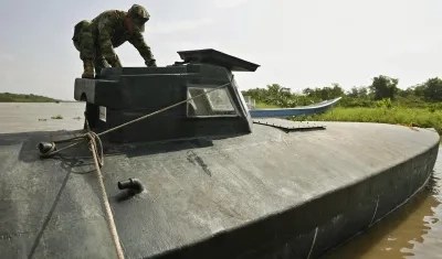 Submarino utilizado por grupos delictivos y narcotraficantes.
