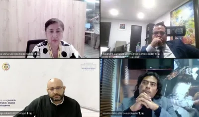 Nicolás Petro durante la audiencia de este miércoles. 